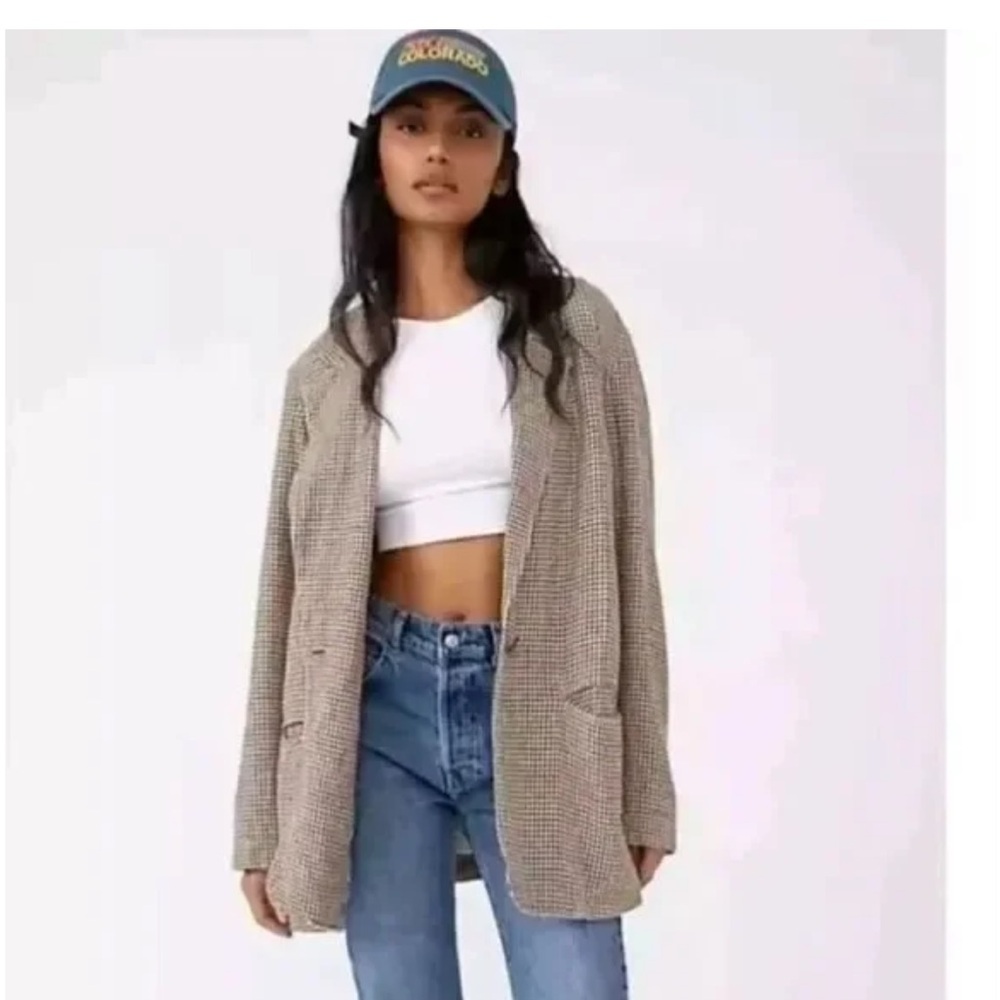 Free people soft plaid blazer